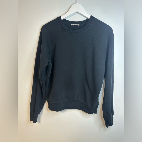 Reformation Jeans Organic Cotton Black Crewneck Sweater Sz XS Recycled Capsule - Picture 10 of 17
